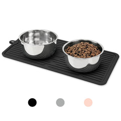 Ptlom pet placemat with silicone non-slip edge keeps bowls stable during meals