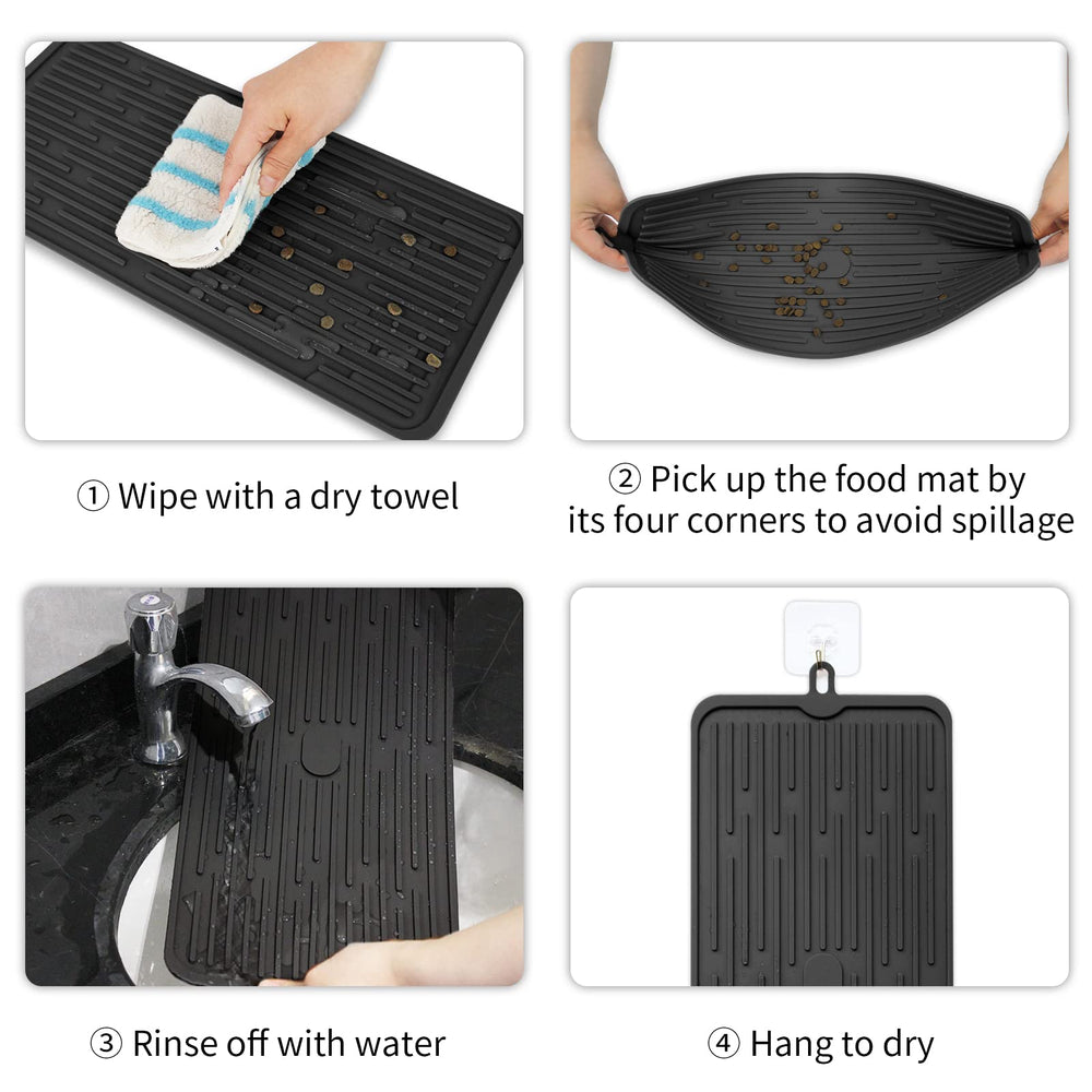 Ptlom silicone mat is 100% waterproof to catch spills