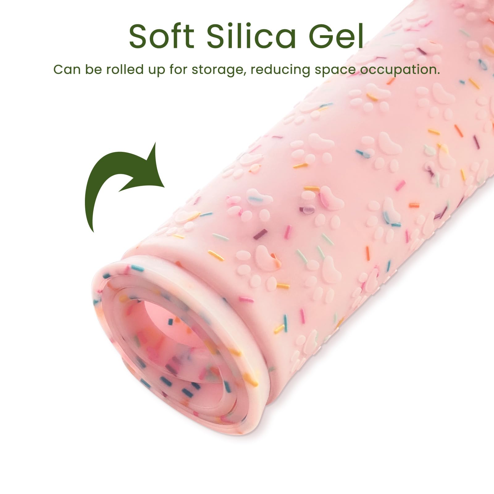 Ptlom pink dog food mat adds color while containing spills.