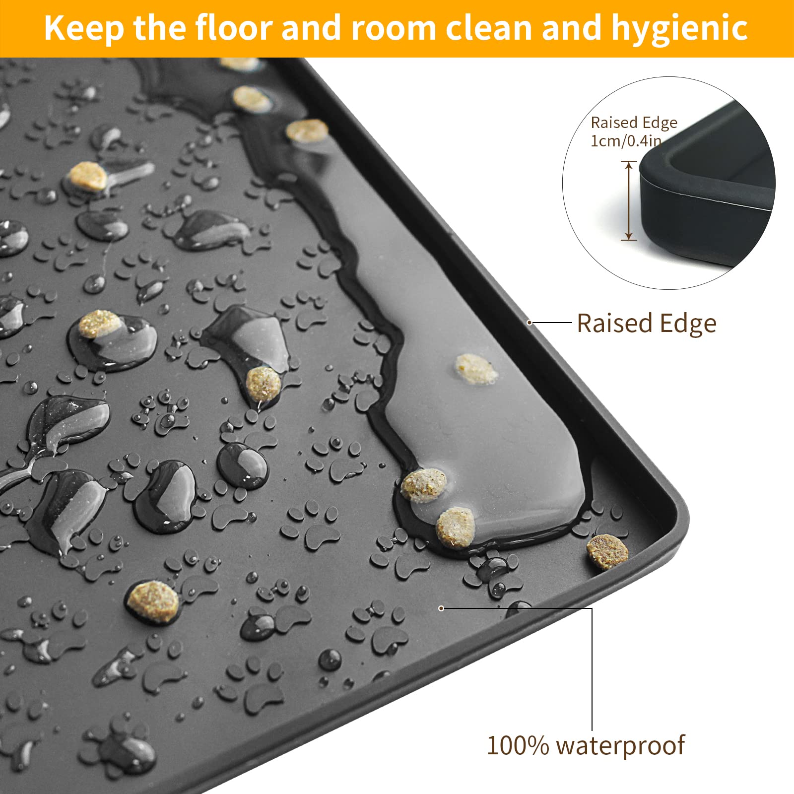 Ptlom placemat with edge design reduces mess while drinking.