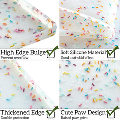 Ptlom mat showing raised edges to minimize splashes