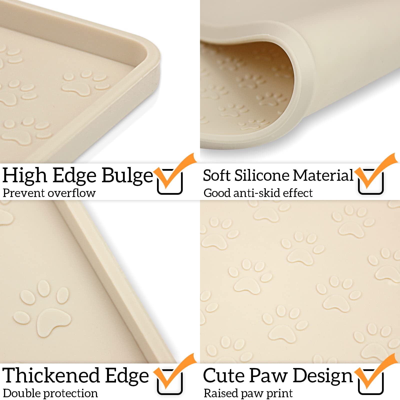 Ptlom placemat beige easy clean surface for quick mess wipe.