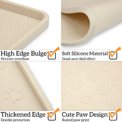 Ptlom placemat beige easy clean surface for quick mess wipe.