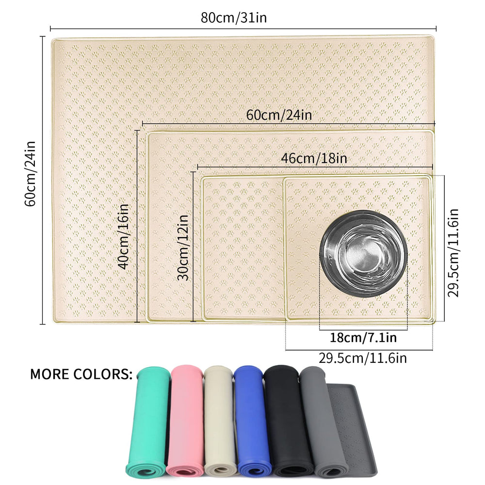 Ptlom placemat beige edge design demonstrating spill containment.