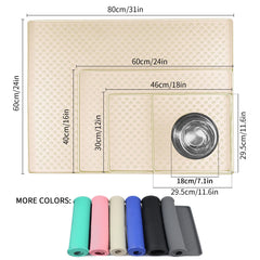 Ptlom placemat beige edge design demonstrating spill containment.