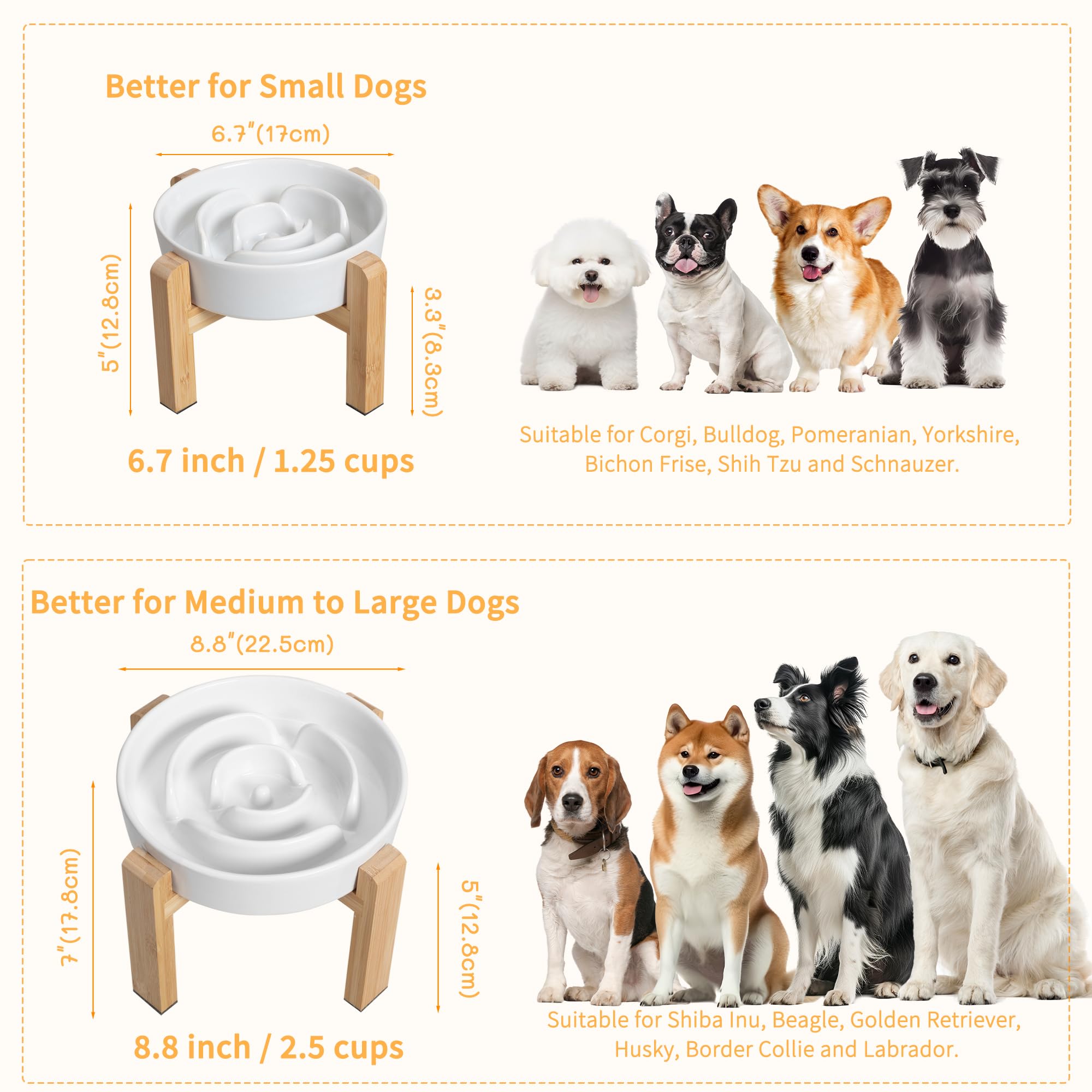 PTOBER anti-slip legs keep the bowl in place while dogs eat confidently