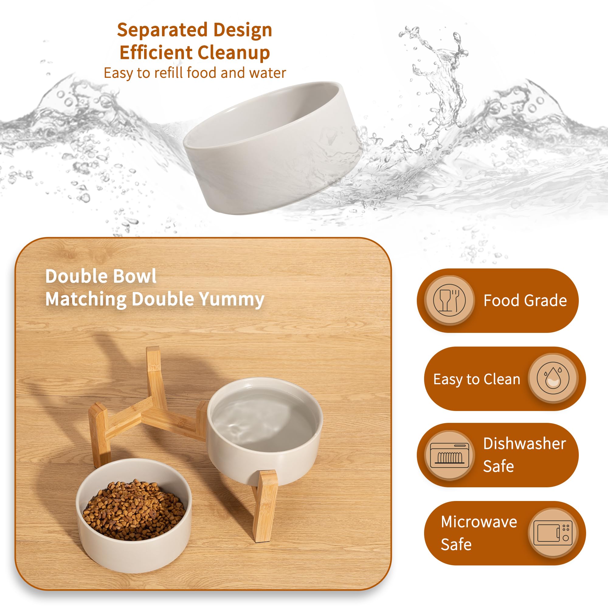 PTOBER anti-slip bamboo stand prevents tipping during meals
