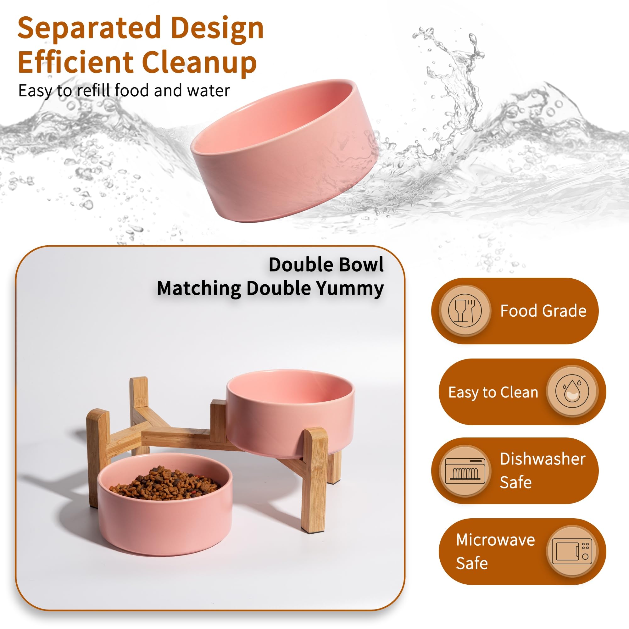 PTOBER bamboo stand showing sturdy anti-slip support for bowls