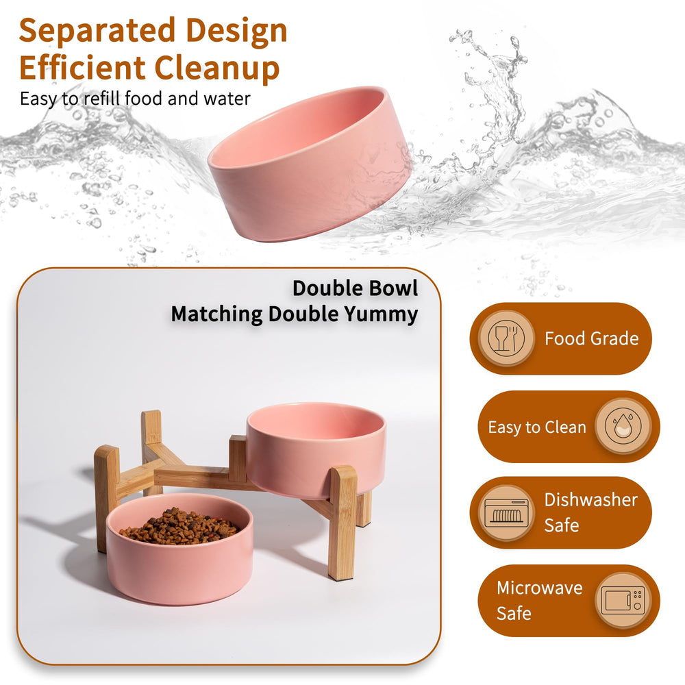 PTOBER bamboo stand showing sturdy anti-slip support for bowls