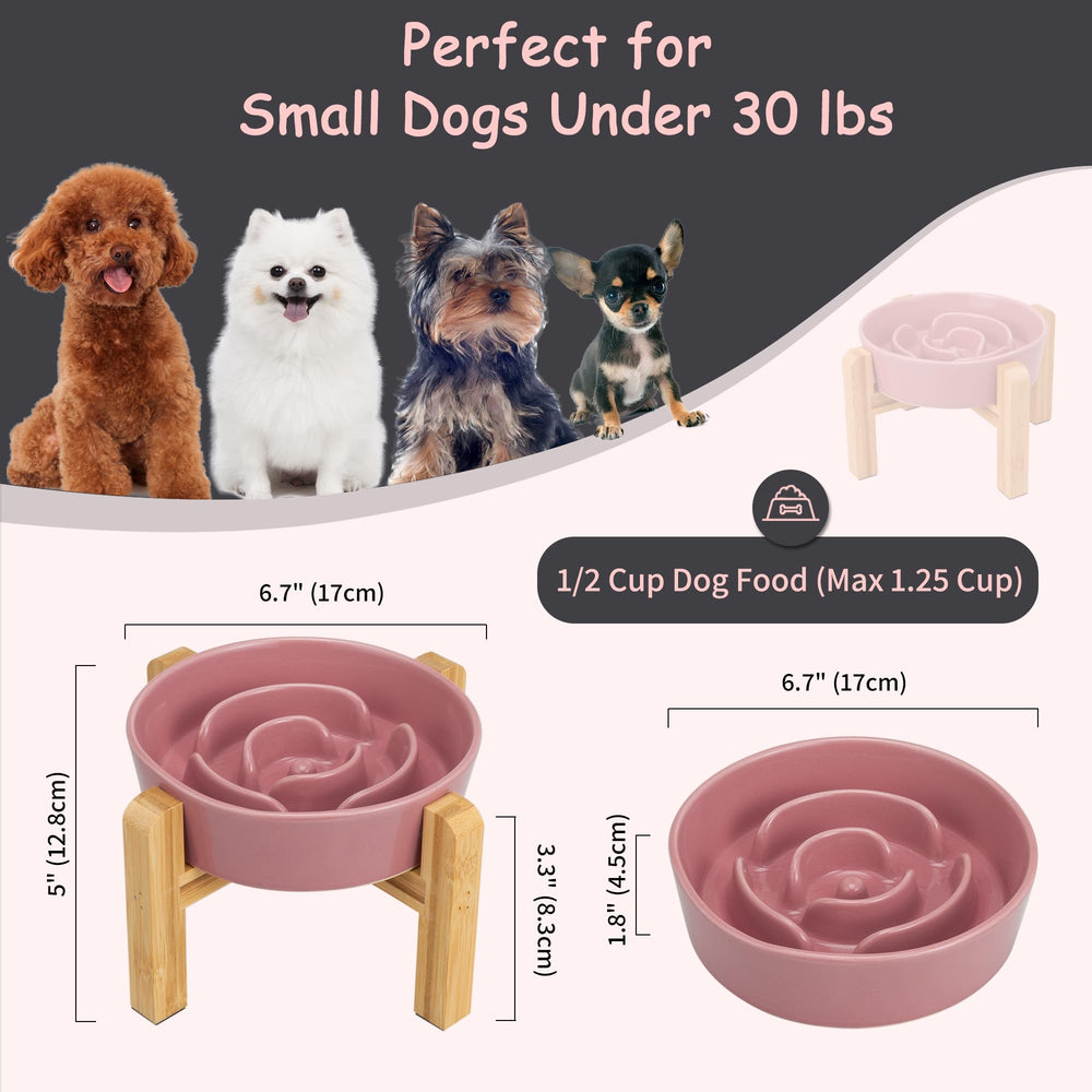 PTOBER bamboo stand elevates dog feeding height for comfortable posture