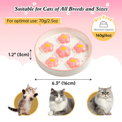 PTOBER cat food bowl wide 6.3 inch diameter supports whisker-friendly eating.