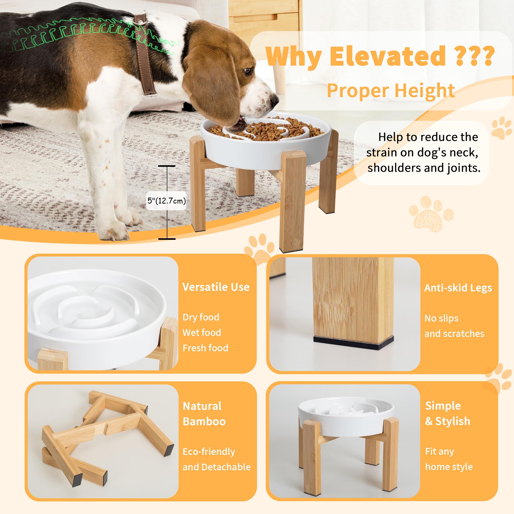 PTOBER easy-clean ceramic bowl is dishwasher safe for quick cleaning