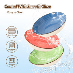 PTOBER Rainbow colors with hand painted edges brighten mealtimes.