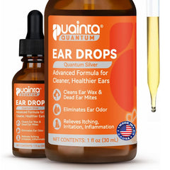 PUAINTA dog ear cleaner bottle close-up showing easy, gentle cleaning for ears.