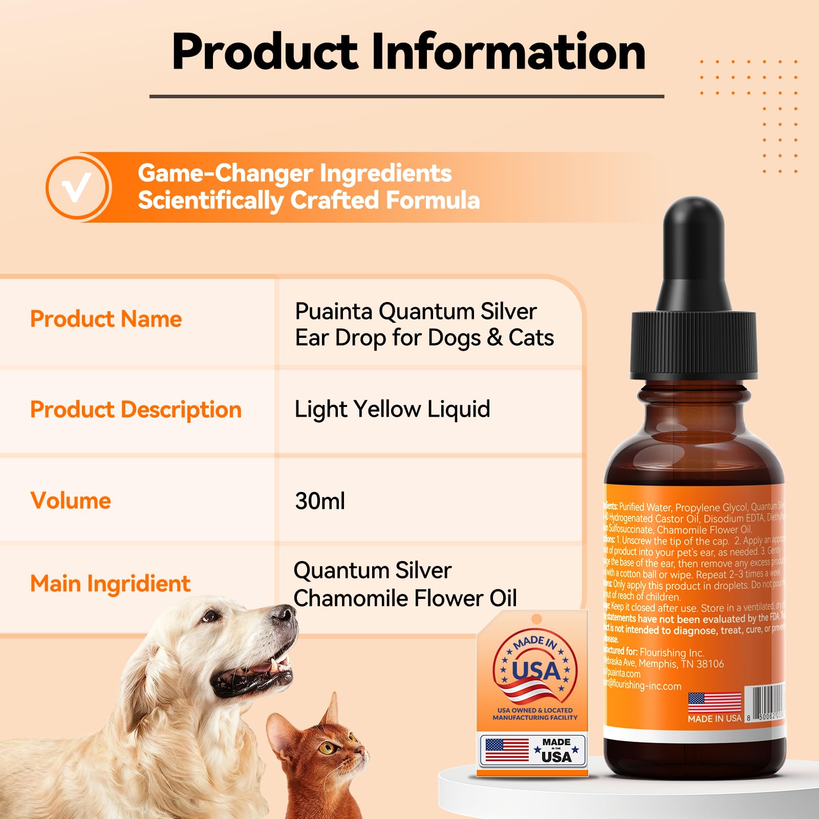 PUAINTA pet ear care kit for dogs and cats