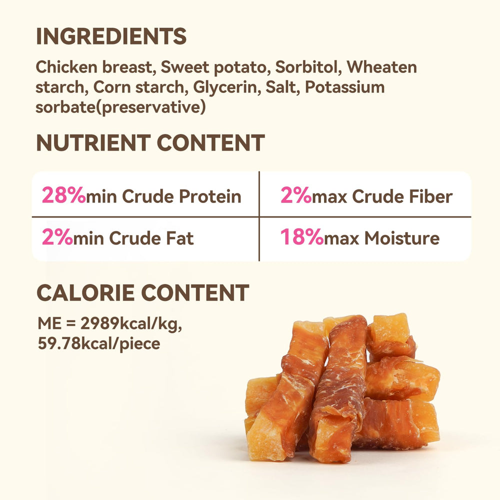 Puddonio product highlights nutritious sweet potato inside for natural fiber and energy.
