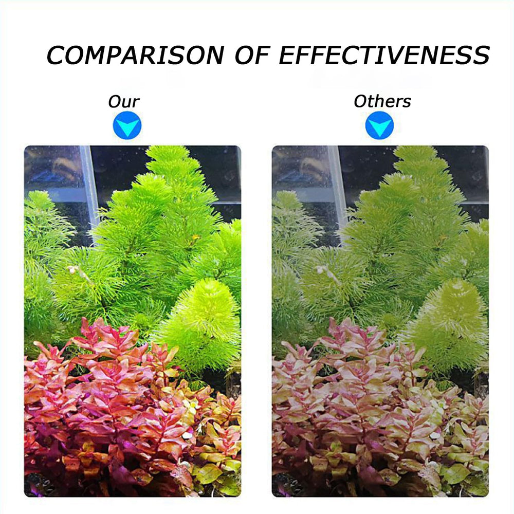 PUEUTU LED aquarium light full-spectrum enhances plant growth and color.