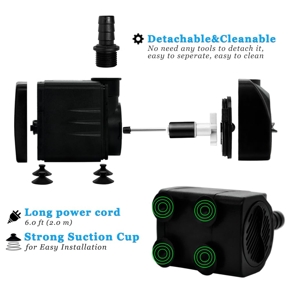 PULACO durable fountain pump powers pond jets and water features reliably
