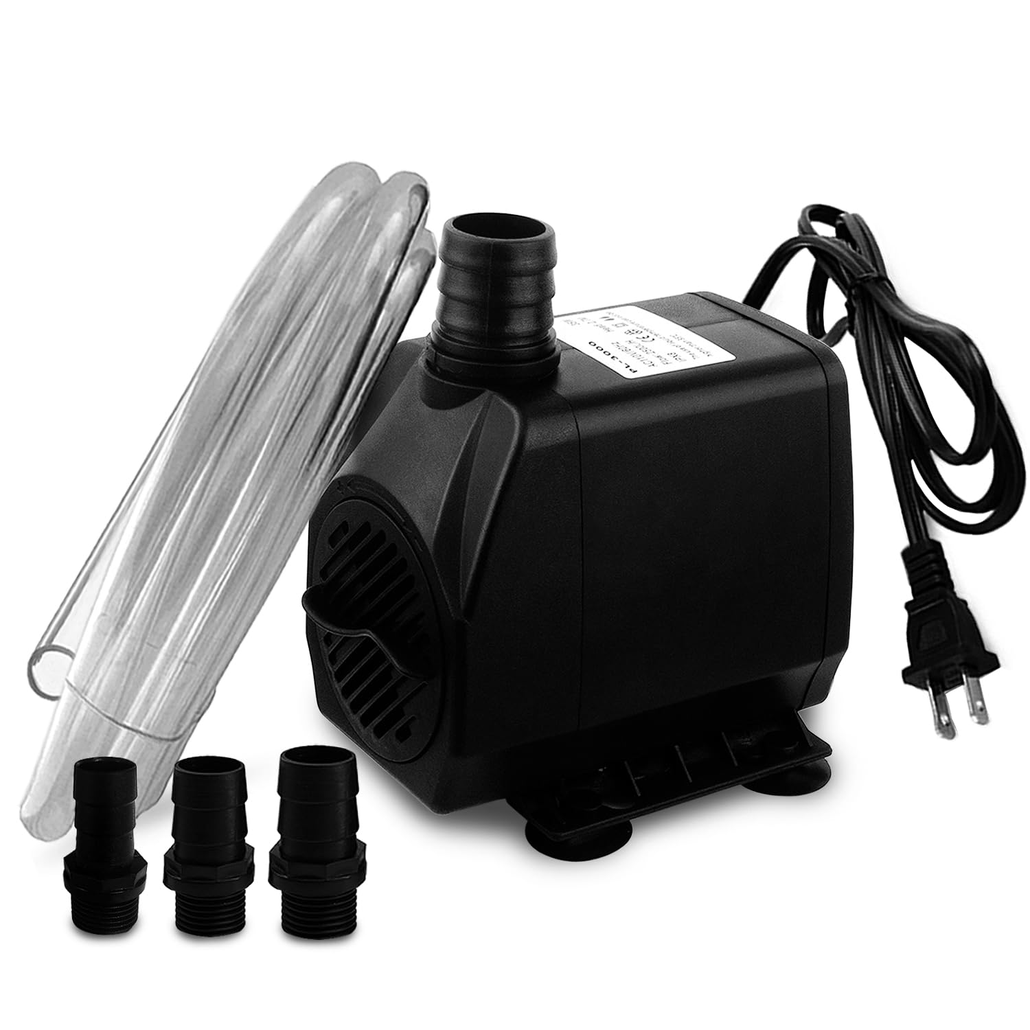PULACO Large Flow pump front view, ideal for pond circulation and fountain features.