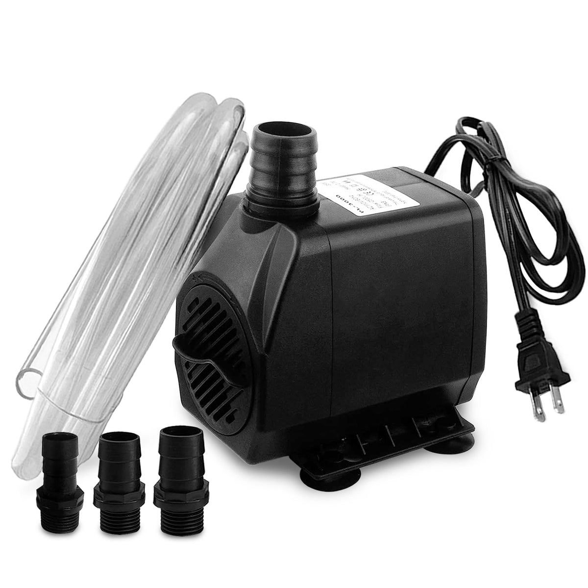 PULACO Large Flow pump front view, ideal for pond circulation and fountain features.