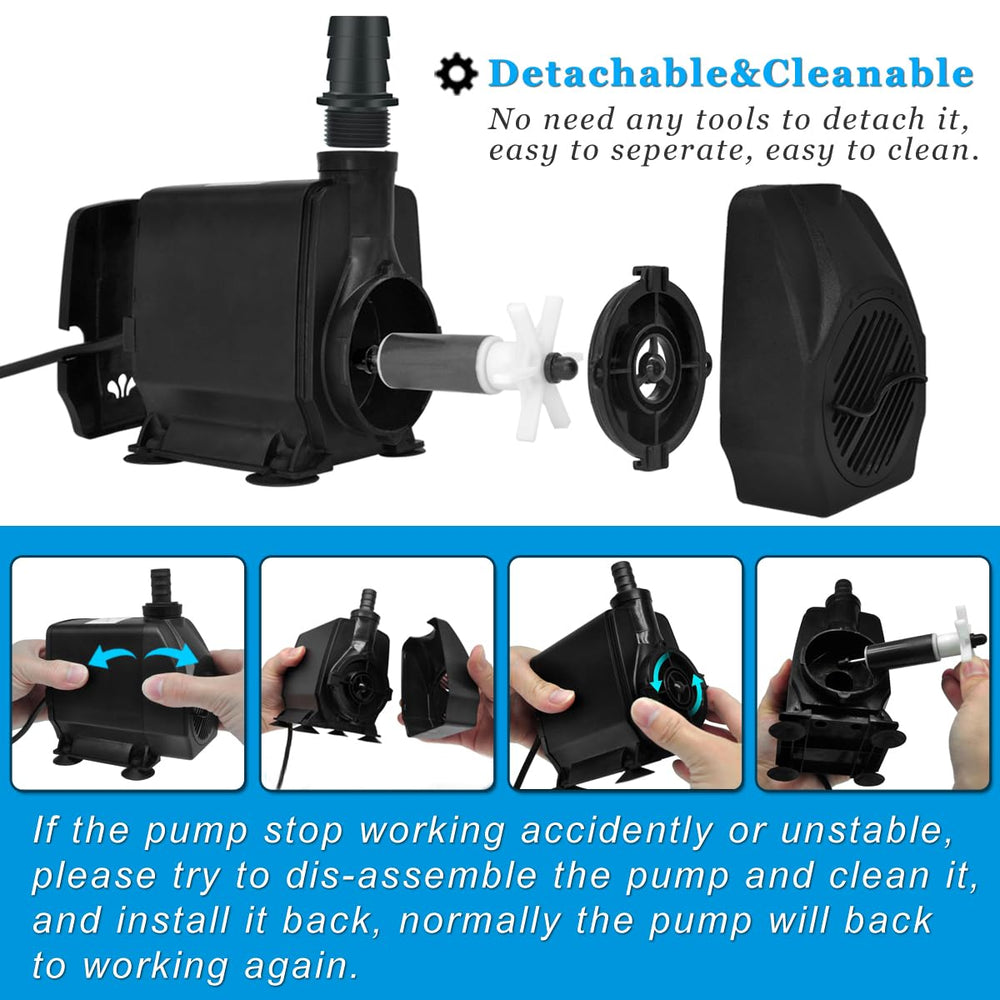 PULACO Large Flow pump silicone tubing, showing flexible setup and easy maintenance.