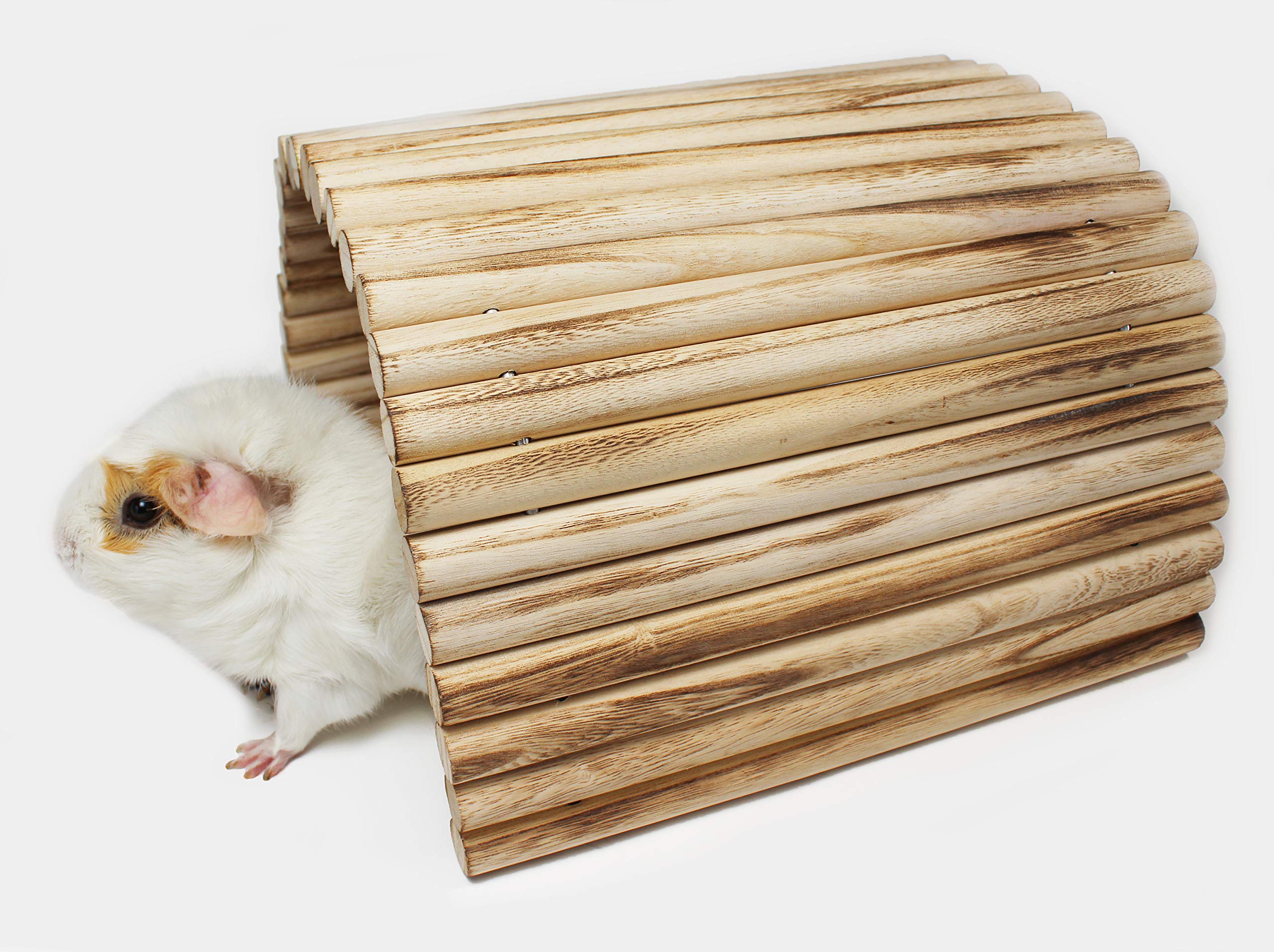 Pulse Brands Flexible Wood Hideout hideout entrance illustrating safe chew-friendly design for curious pets
