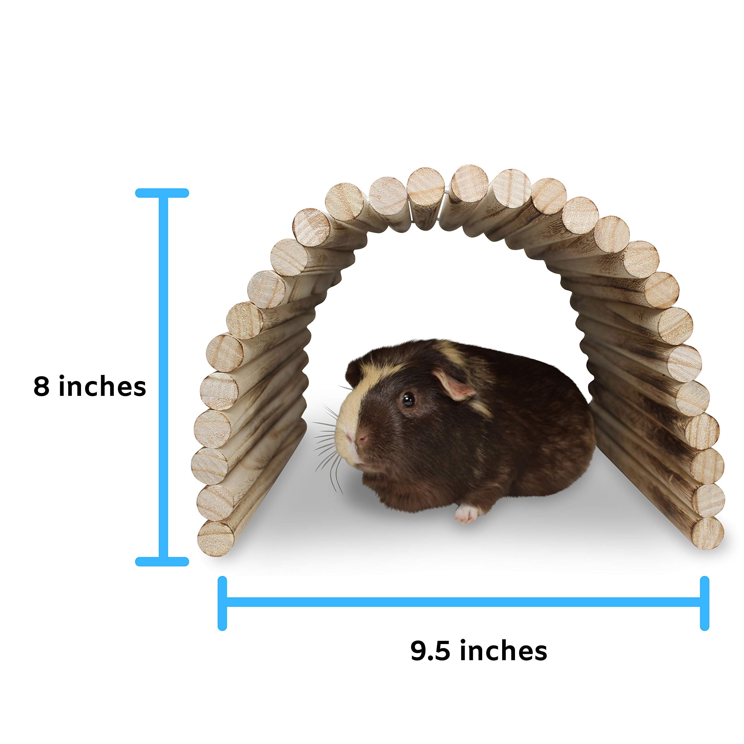 Pulse Brands Flexible Wood Hideout tunnel bend showing bendable shaping for cozy hideout