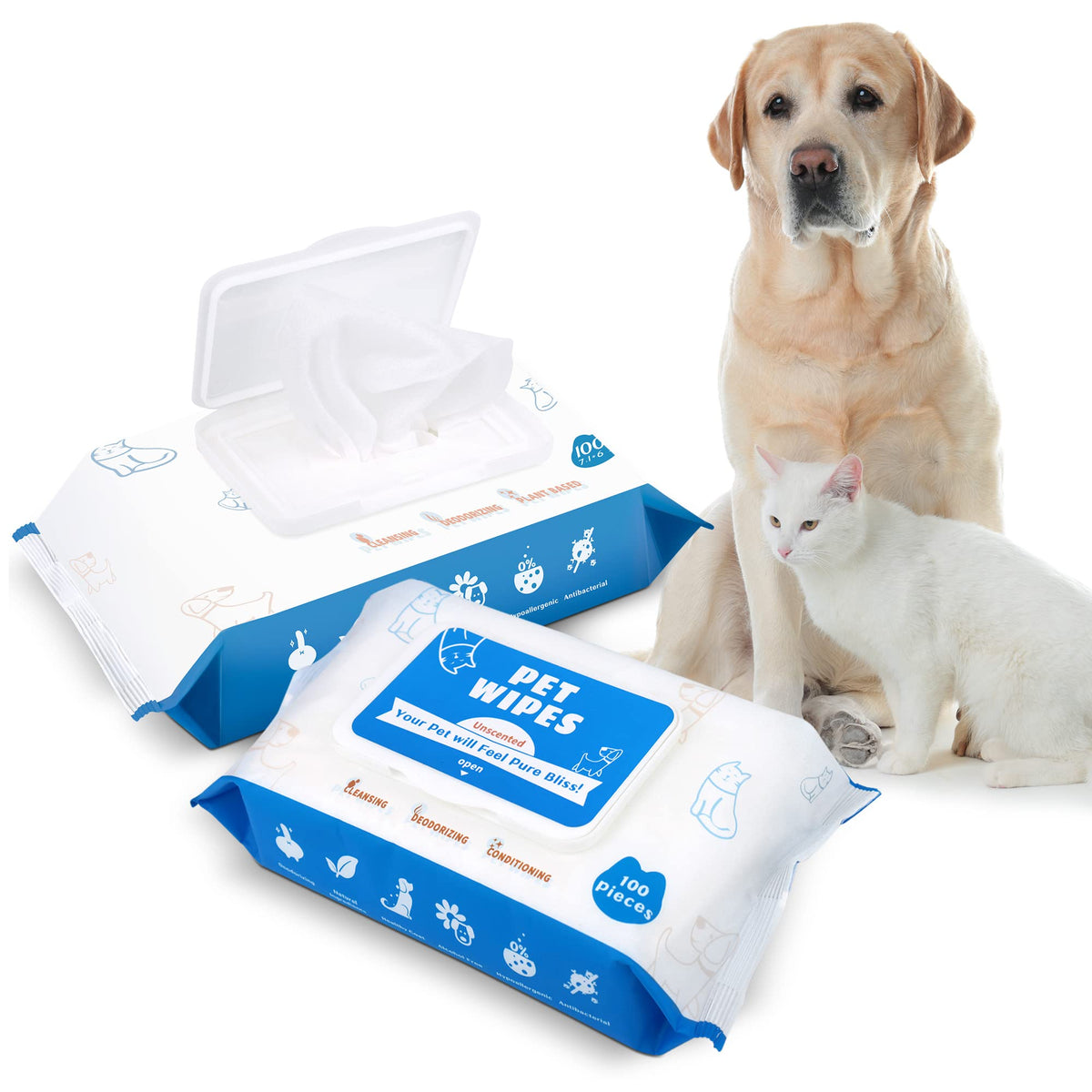 PUMBLER dog wipes pack front with resealable lid for mess-free grooming