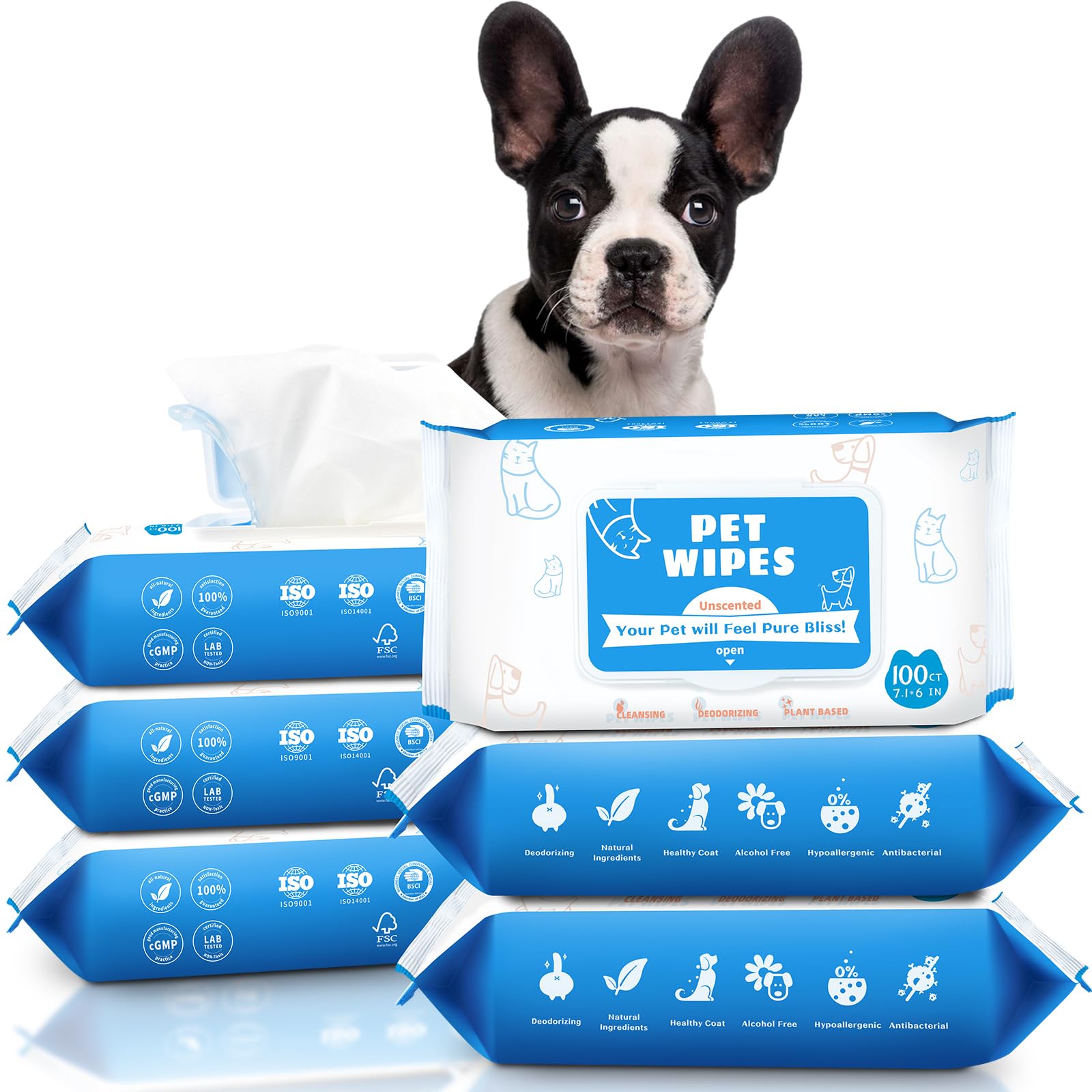 PUMBLER dog wipes for paws and butt in a 600-count bundle for on-the-go cleaning