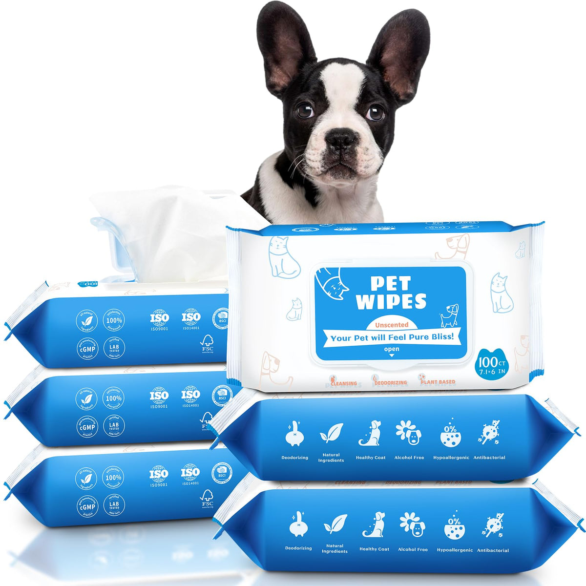 PUMBLER dog wipes for paws and butt in a 600-count bundle for on-the-go cleaning