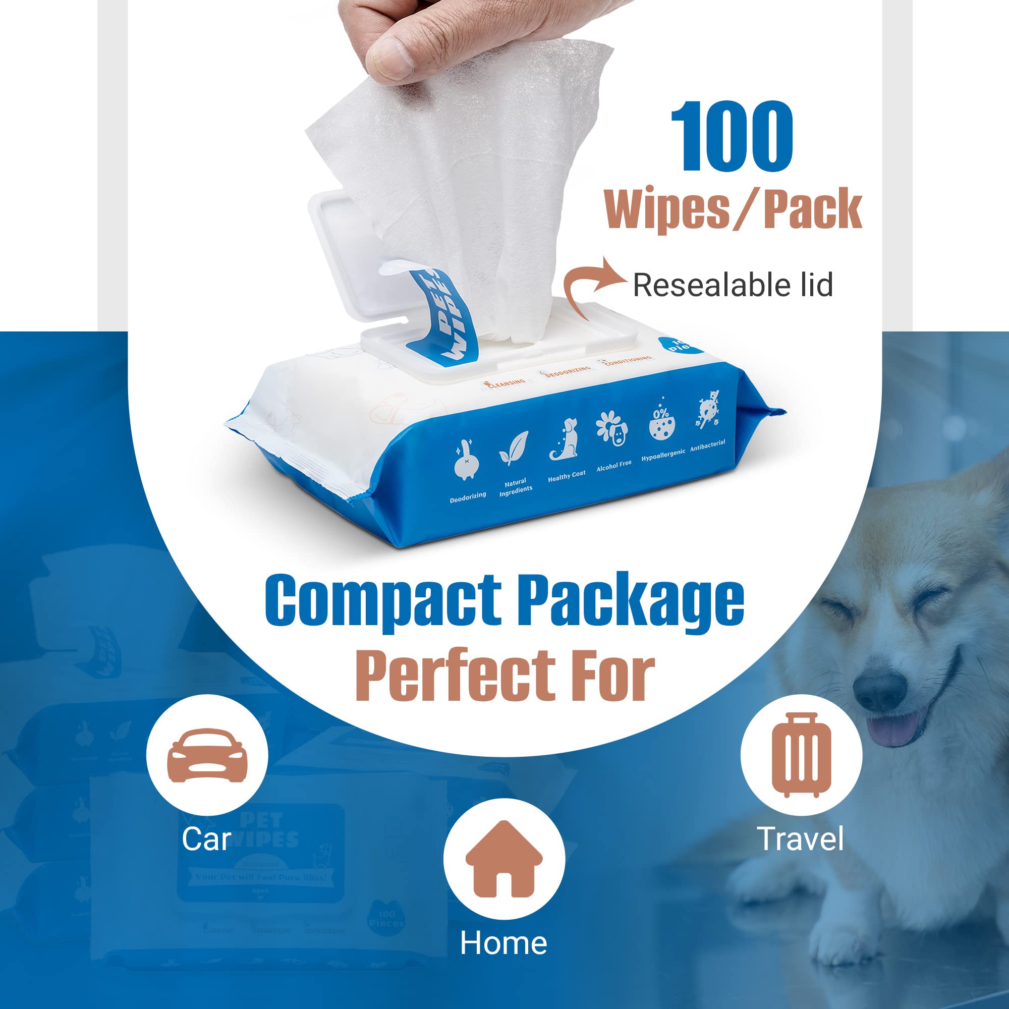 PUMBLER moisturizing dog wipes leave fur nourished and skin comfortable