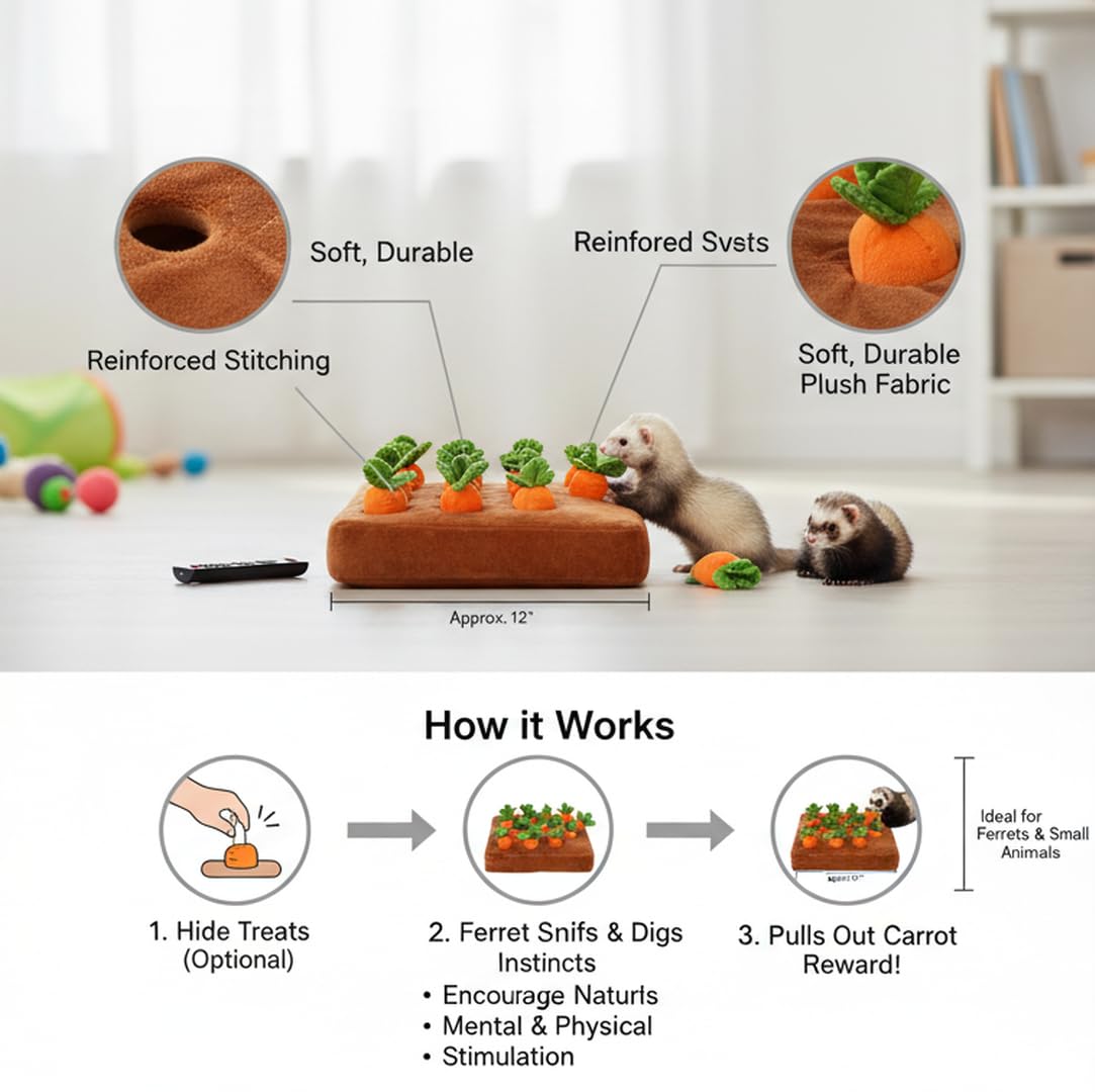 PUMEXFE removable treat carrots enable enrichment sessions with treats.
