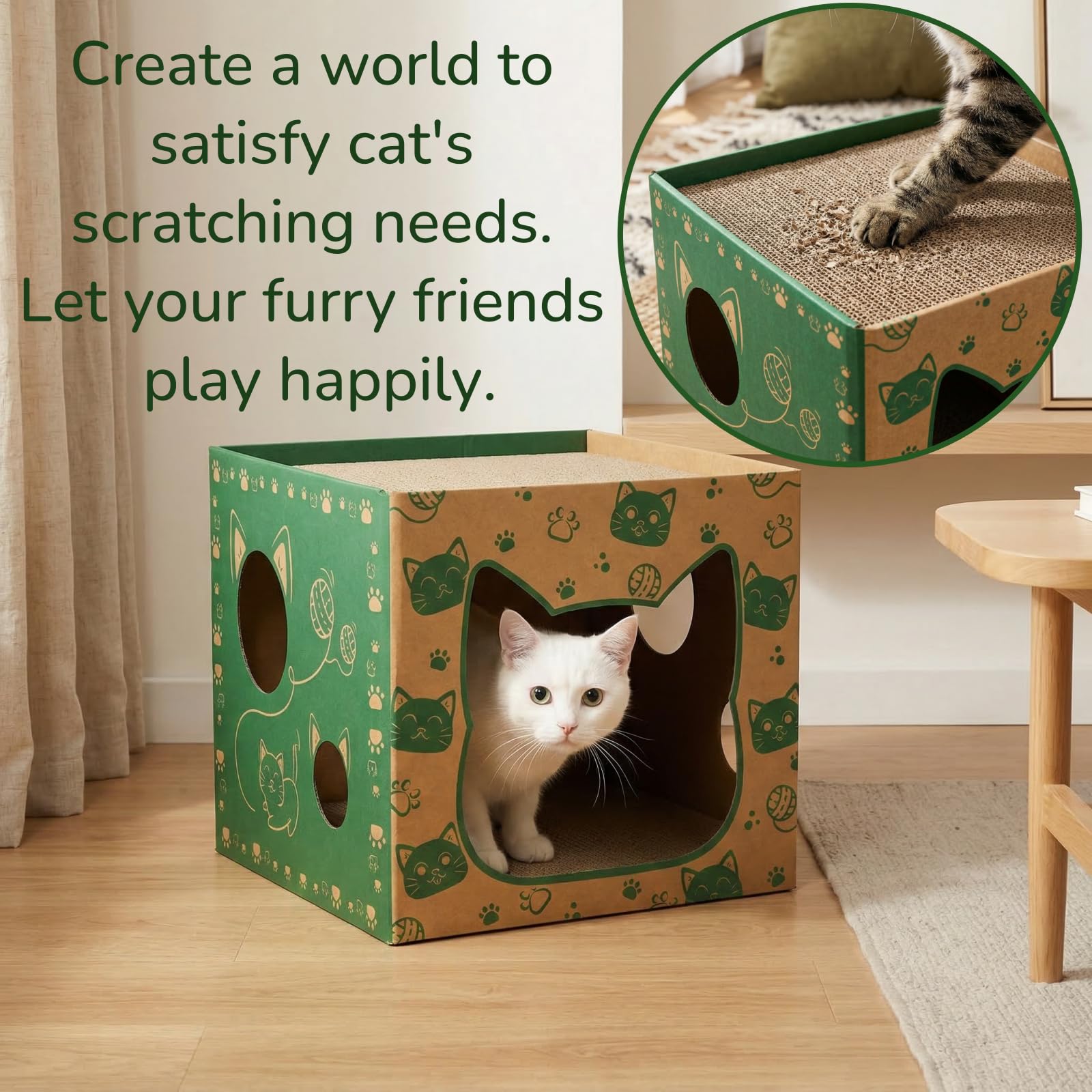 Pumtus cat house easy assembly, no tools required.