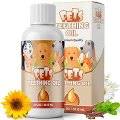Punkin Butt teething oil applied to puppy gums for soothing teething discomfort