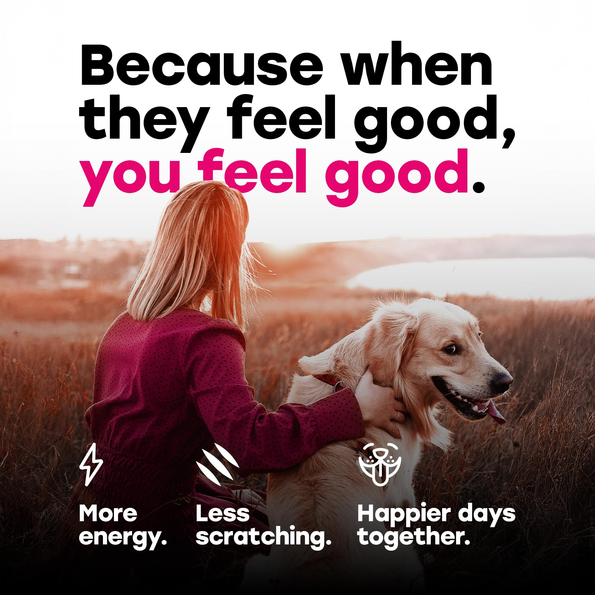 Omega-3 rich Pup Choice chew promotes healthy skin and coat.