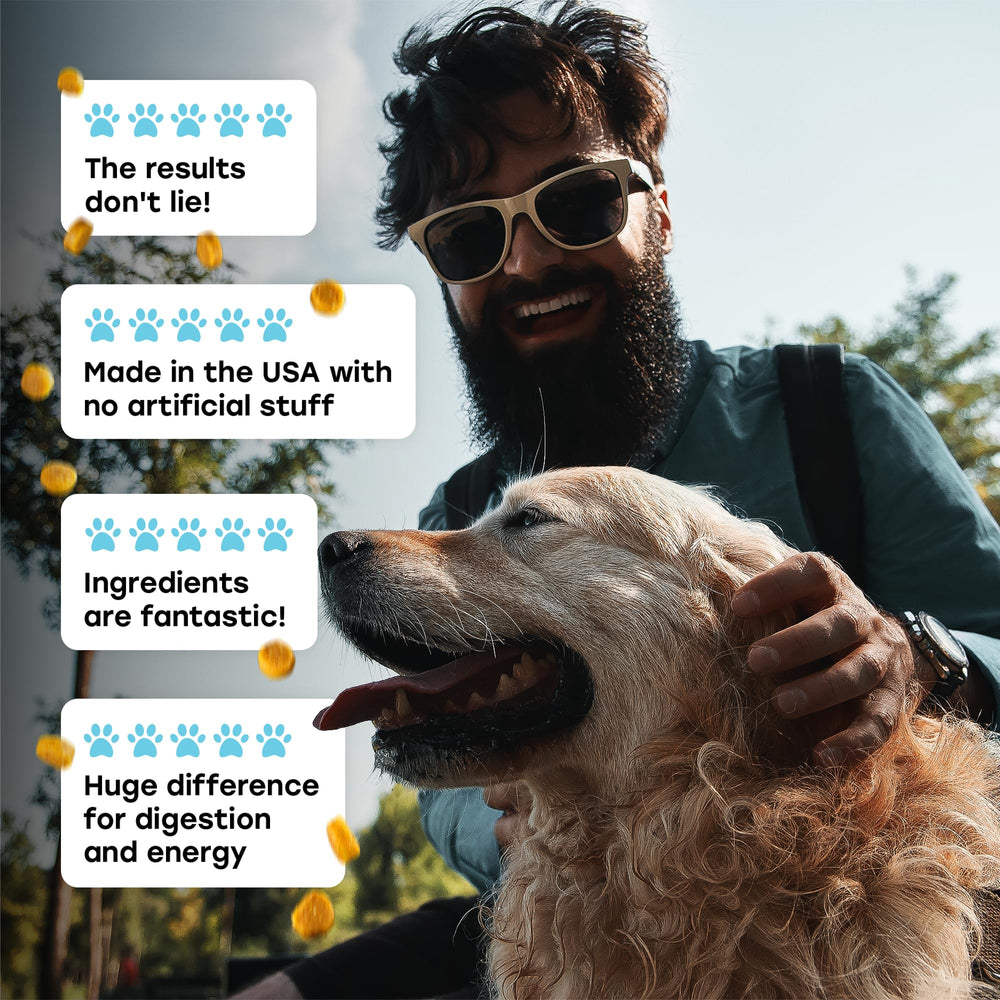 Pup Choice Probiotics front-label view shows flavor and benefits.