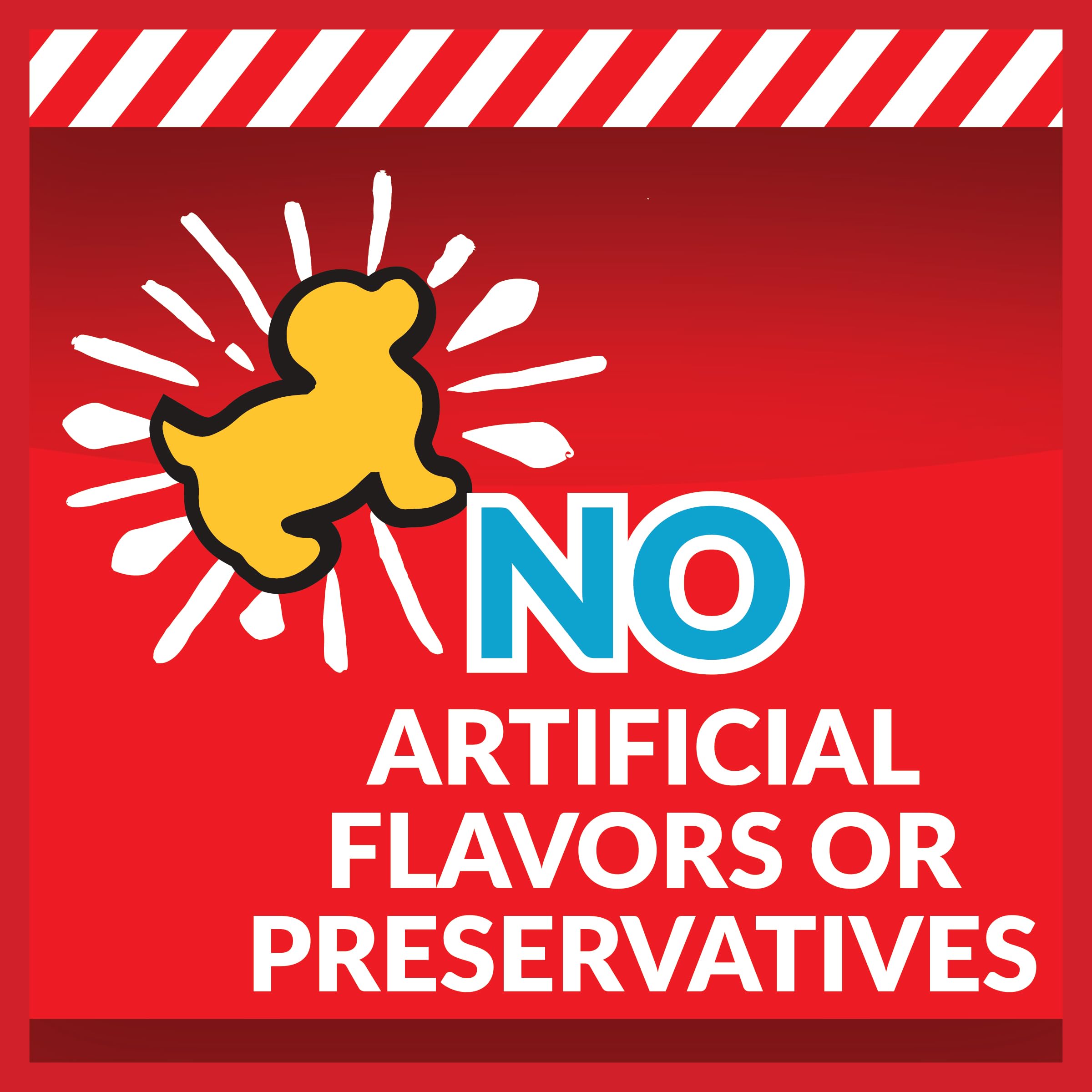 No artificial flavors or preservatives on Pup Corn Plus packaging.
