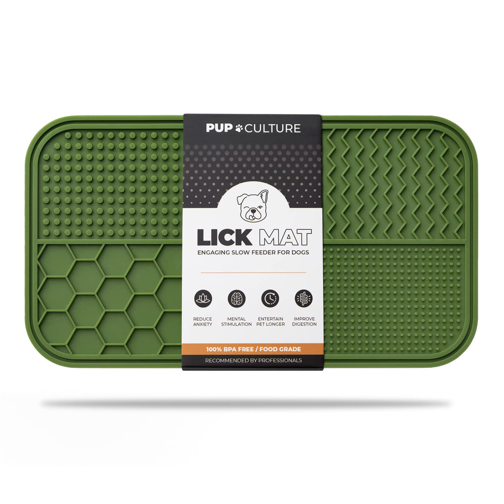 Pup Culture dog lick mat with suction design for mess-free meals.