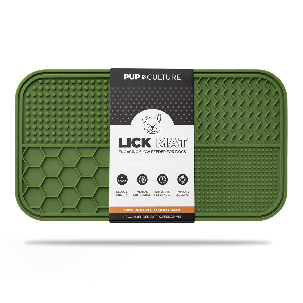 Pup Culture dog lick mat with suction design for mess-free meals.