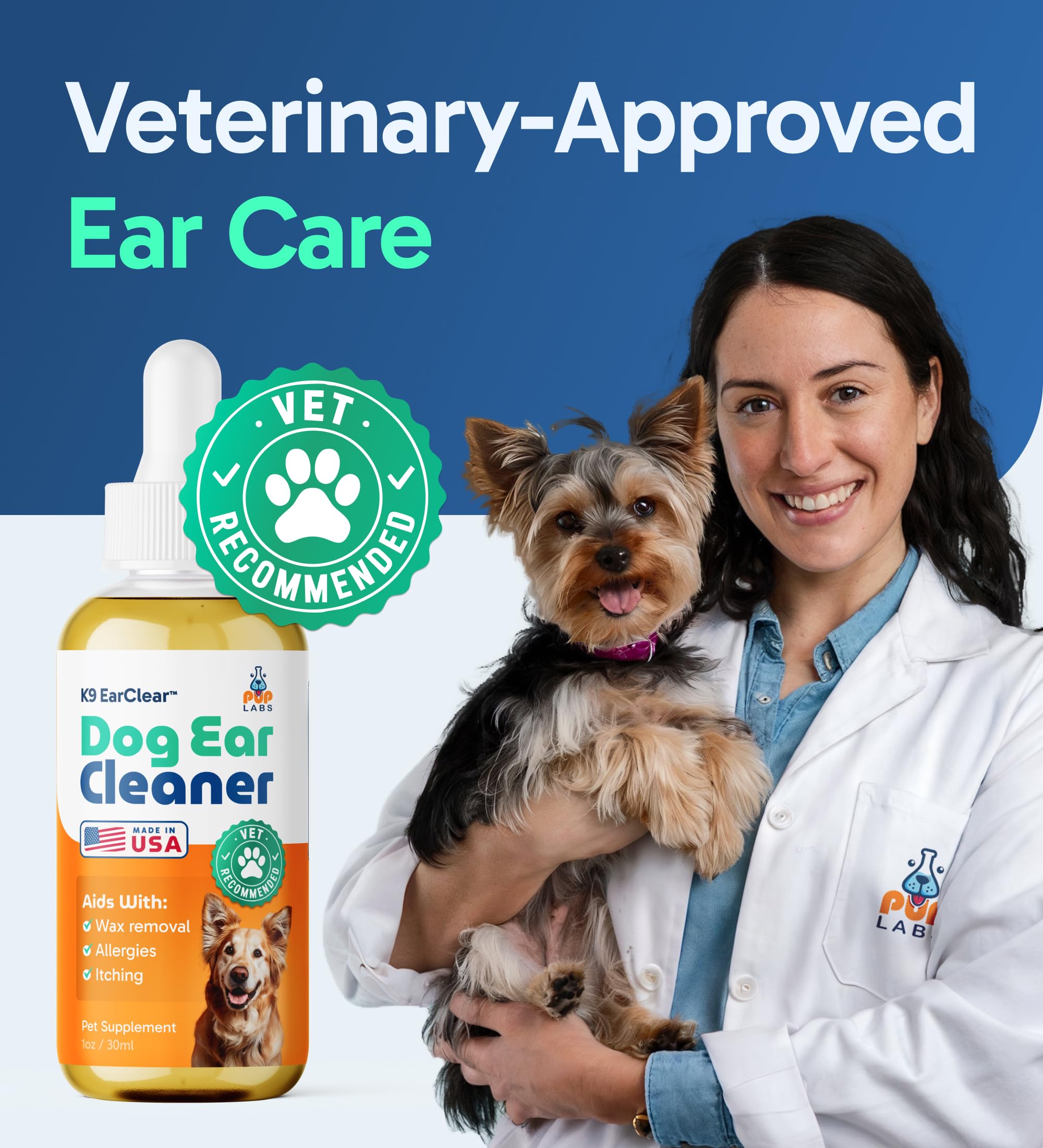 Pup Labs Ear Clear two-pack demonstrates value and convenience.