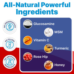 Pup Labs Freedom Joint Chews ingredients cup highlighting glucosamine and MSM.
