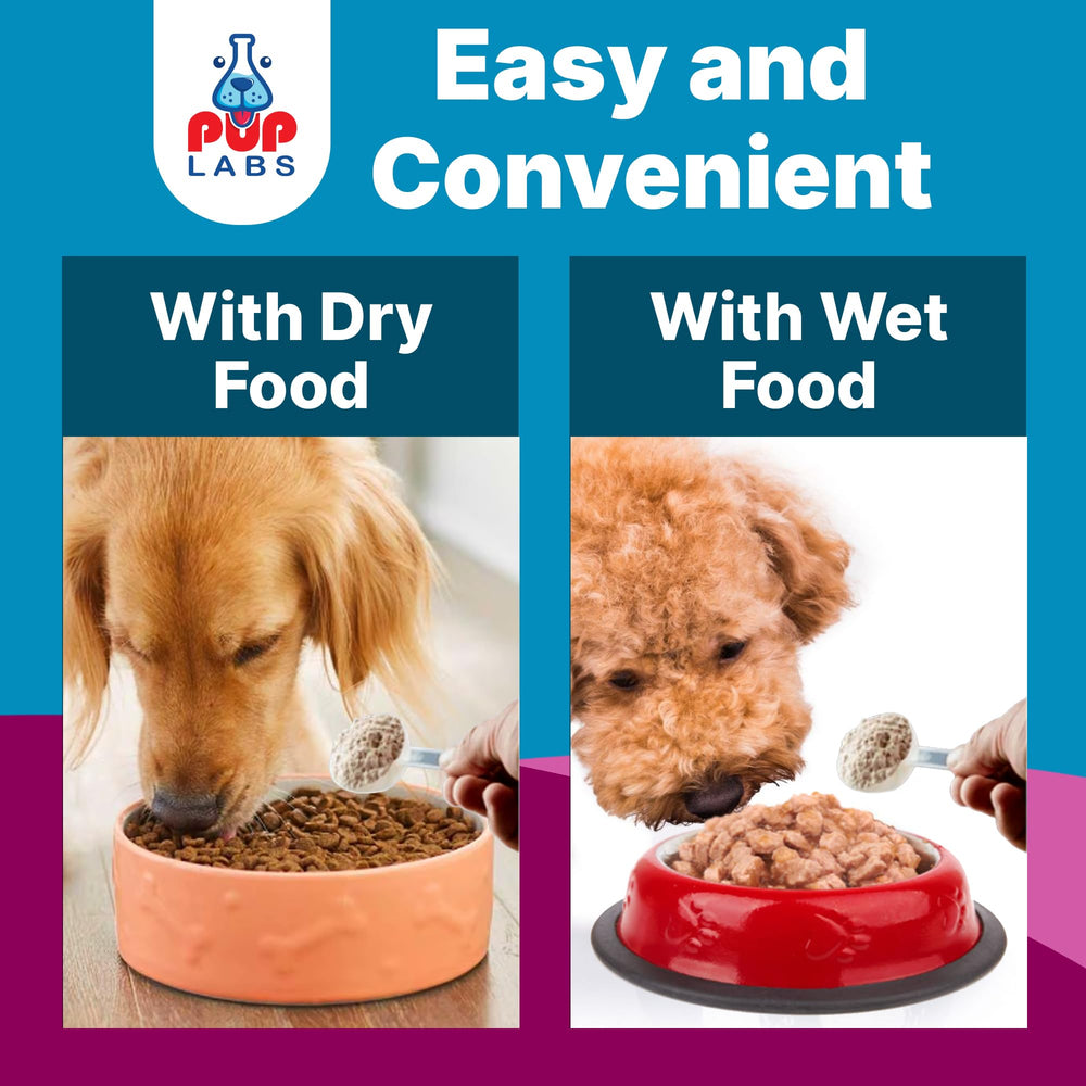 Pup Labs K9 Belly Bliss NAG ingredient highlights gut protection.