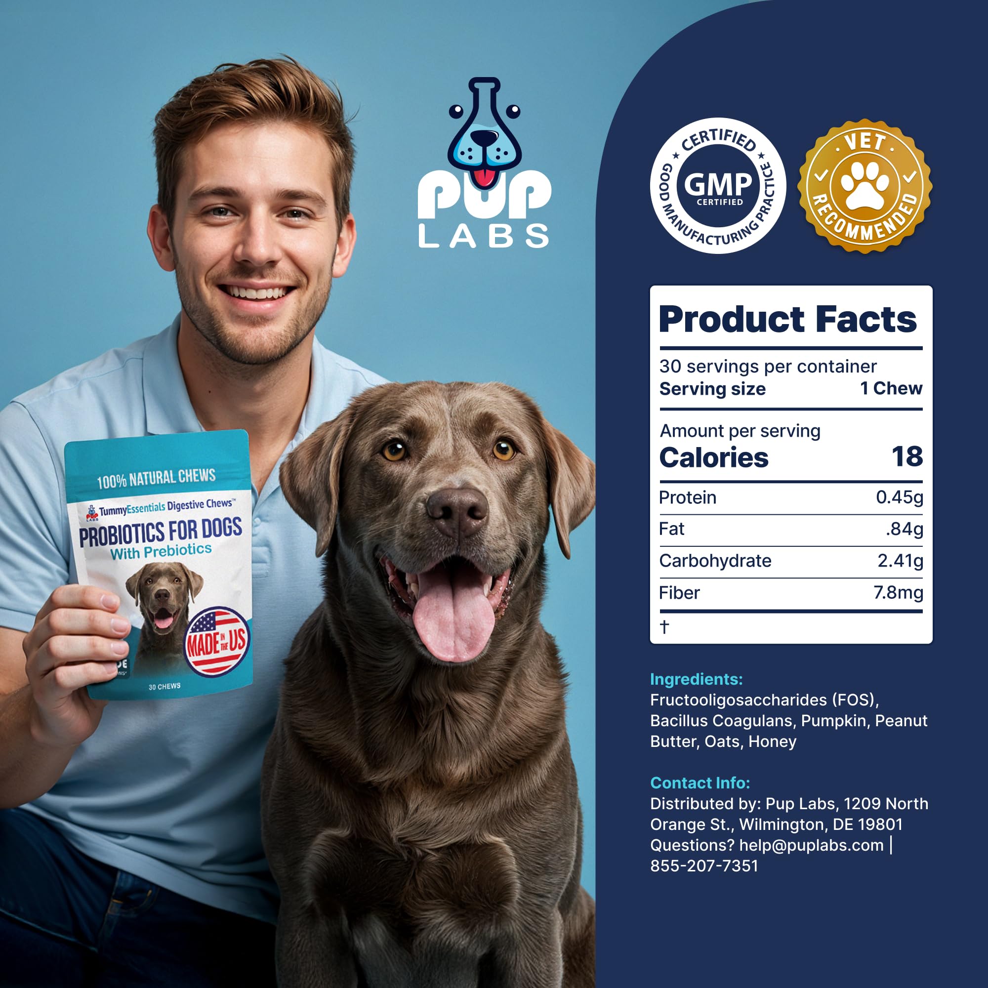 Pup Labs Tummy Essentials bowl scene invites treat-time and routine