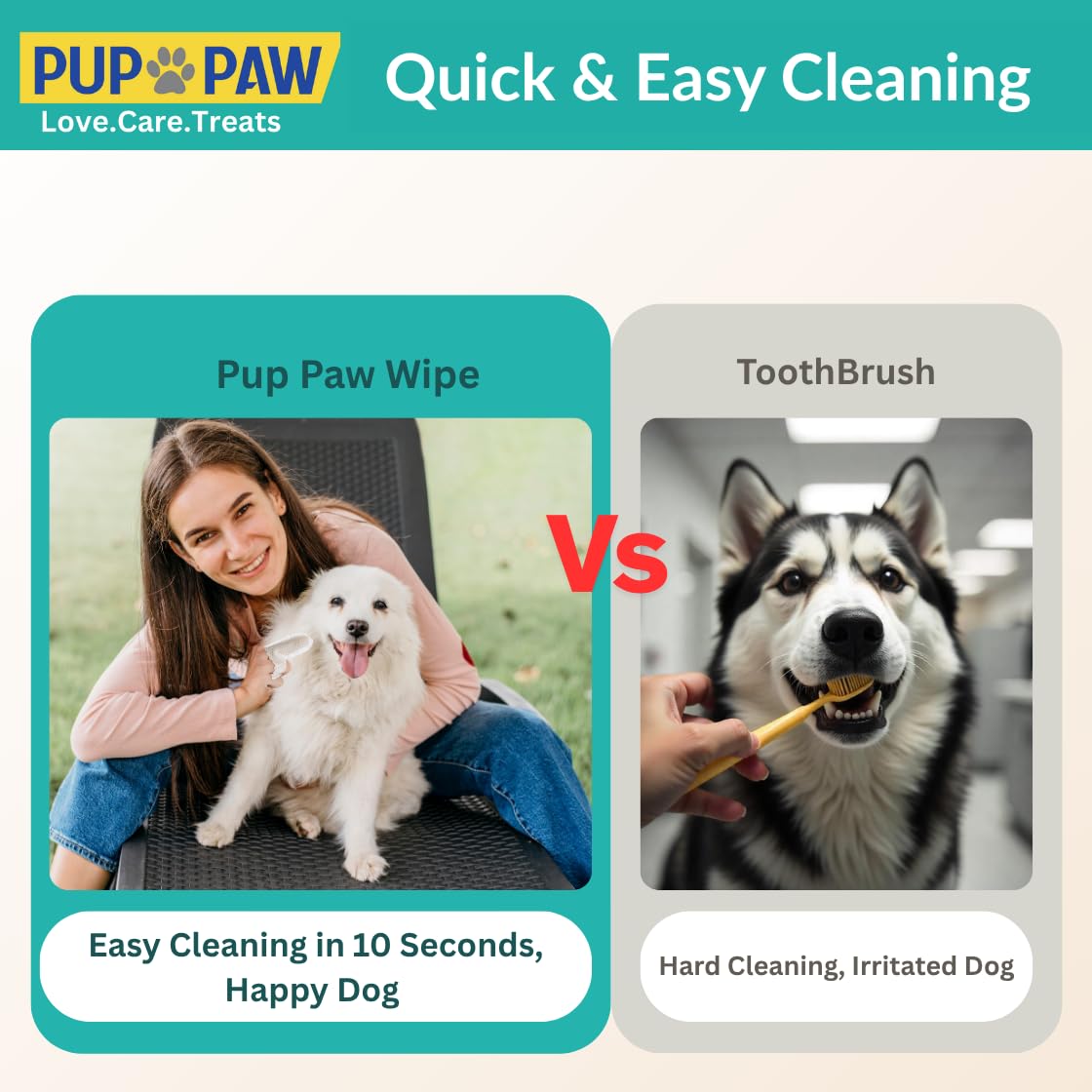 PUP PAW easy teeth cleaning without brushing or rinsing