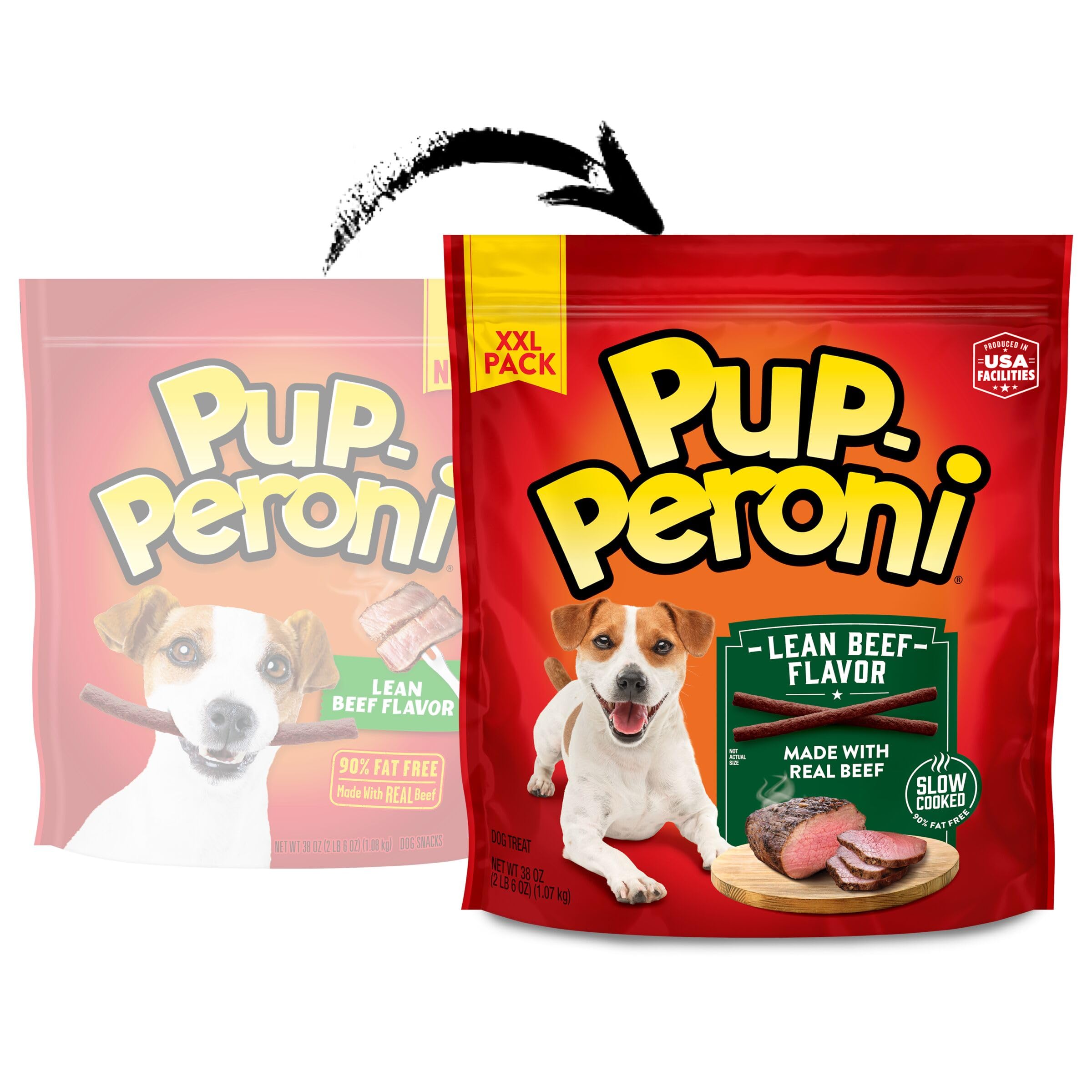 Close-up of Pup-Peroni lean beef treats showing tender texture and aroma