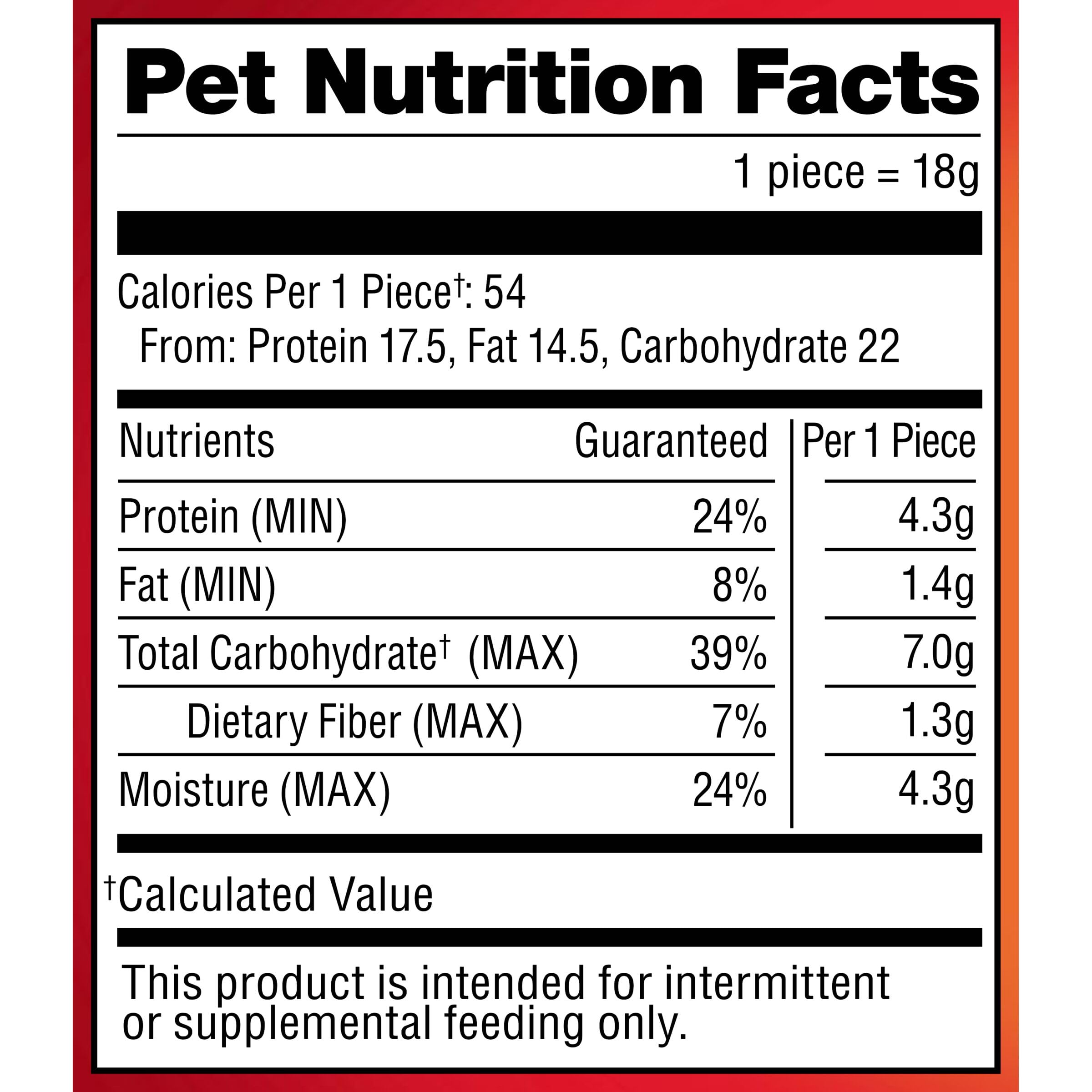 Pup-Peroni treats contain no Red 40 or fillers.