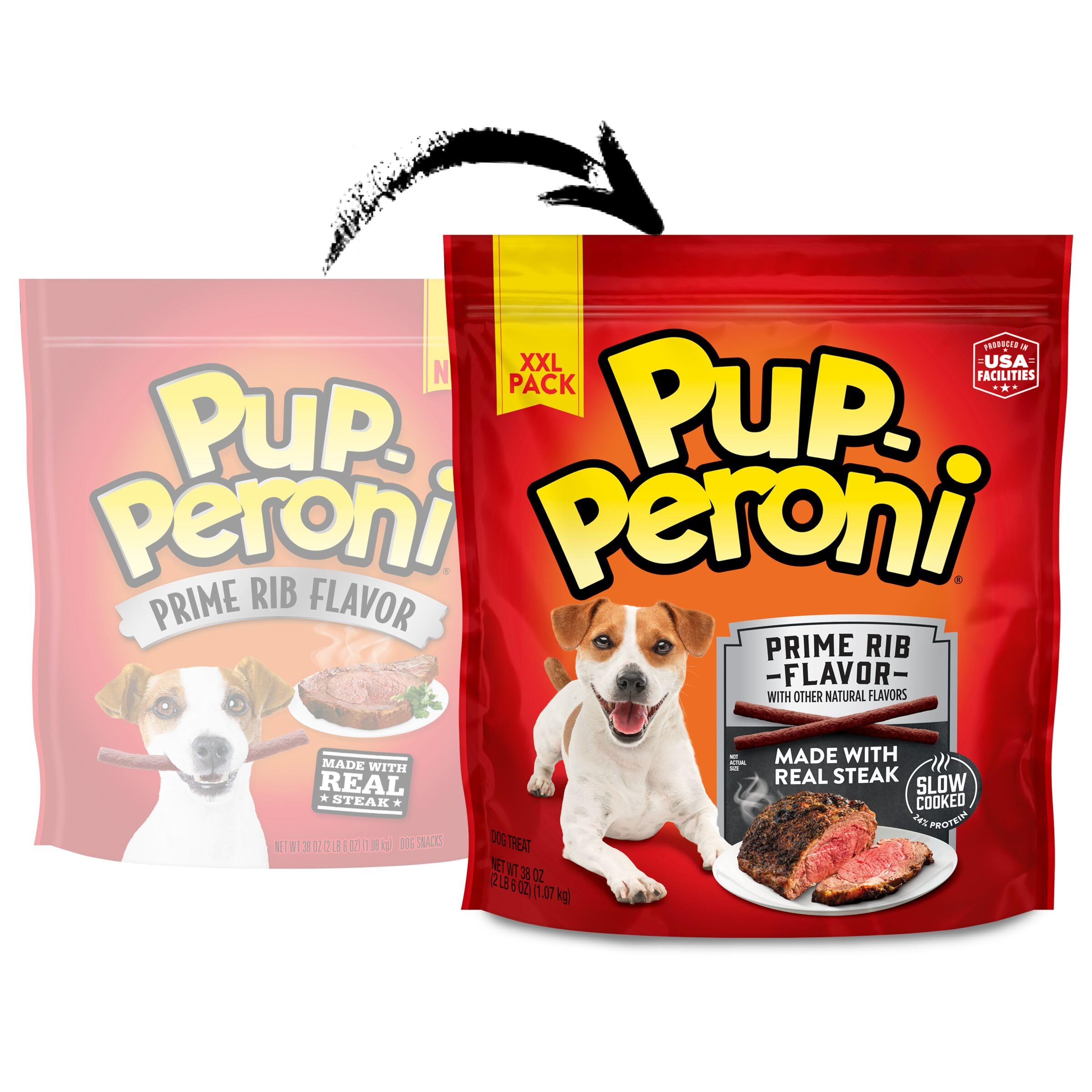 Pup-Peroni Prime Rib no fillers and no Red 40 for a cleaner ingredient list