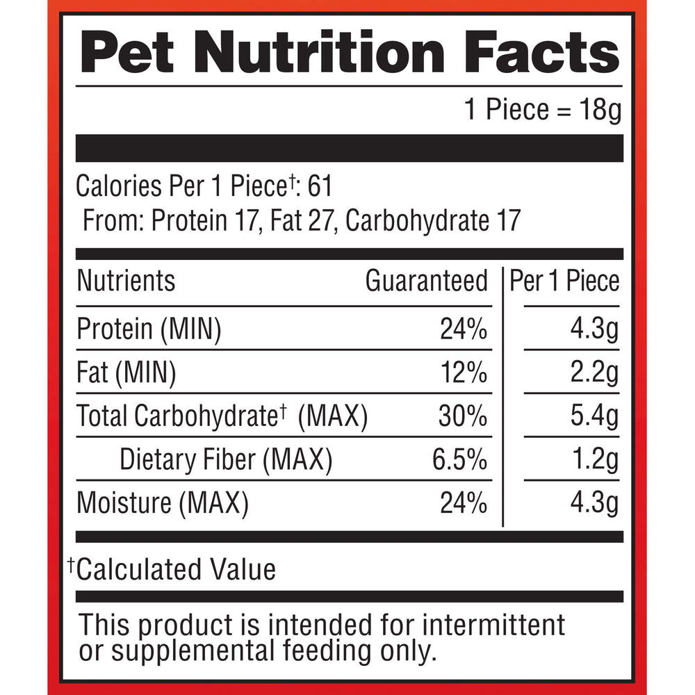 Pup-Peroni Prime Rib real beef ingredient signaling quality protein in every bite