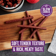 Pup-Peroni real beef first ingredient highlighted in product image.