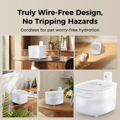PUPERCI fountain sensor activation shows automatic dispensing during pet activity